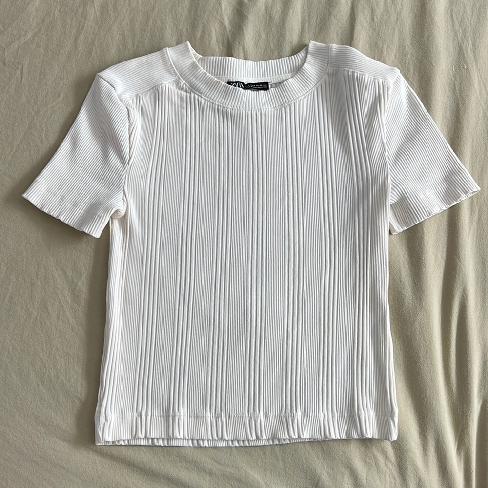 zara thick ribbed tee